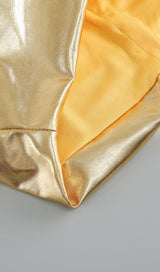 RUCHED STRAPPY MINI DRESS IN GOLD DRESS STYLE OF CB 