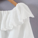 RUFFLE-TRIMMED CROP TOP DRESS STYLE OF CB 