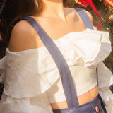 RUFFLE-TRIMMED CROP TOP DRESS STYLE OF CB 