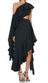 RUFFLES ASYMMETRICAL MAXI DRESS DRESS sis label 
