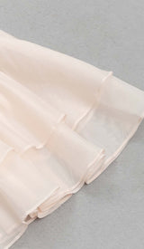 RUFFLE STRAPPY MIDI DRESS IN BEIGE DRESS STYLE OF CB 