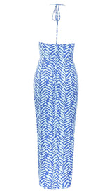 RUFFLE STRIPES MIDI DRESS IN BLUE DRESS styleofcb 