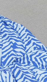 RUFFLE STRIPES MIDI DRESS IN BLUE DRESS styleofcb 