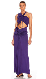 Ribbon slant collar cutout dress styleofcb 