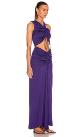 Ribbon slant collar cutout dress styleofcb 