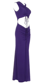 Ribbon slant collar cutout dress styleofcb 