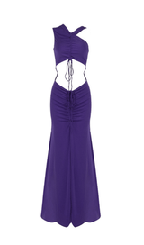 Ribbon slant collar cutout dress styleofcb 