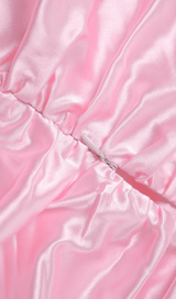 SATIN RUCHED MINI DRESS IN PINK styleofcb 