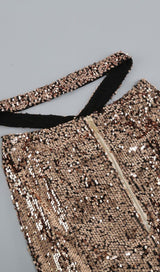 SEQUIN CLEOPATRA TWO PIECE SUIT IN METALLIC DRESS STYLE OF CB 