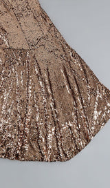 SEQUIN CLEOPATRA TWO PIECE SUIT IN METALLIC DRESS STYLE OF CB 