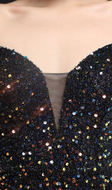 SEQUINED PLUNGE MIDI DRESS DRESS STYLE OF CB 