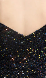 SEQUINED PLUNGE MIDI DRESS DRESS STYLE OF CB 