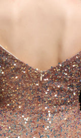 SEQUINED PLUNGE MIDI DRESS DRESS STYLE OF CB 