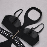 SEQUIN SLEEVELESS CUT OUT JUMPSUIT IN BLACK Bandage Dresses styleofcb 