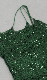 SEQUIN SLIT MIDI DRESS IN OLIVE DRESS STYLE OF CB 