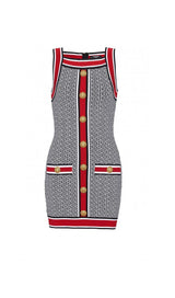 SLEEVELESS KNIT MINI DRESS IN MULTICOLOR DRESS STYLE OF CB 