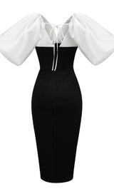 SLIT MIDI DRESS IN BLACK AND WHIRT Dresses styleofcb 