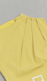 SOLID ASYMMETRICAL HIGH LOW DRESS IN YELLOW DRESS STYLE OF CB 