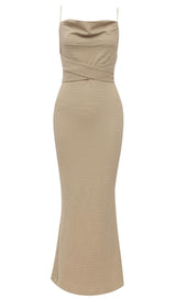 SPLIT MAXI DRESS IN BEIGE Dresses styleofcb 