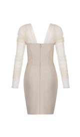 STRAPLESS BANDAGE MINI DRESS IN BEIGE Dresses styleofcb 