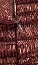 STRAPLESS BANDAGE RUCHED MAXI DRESS IN BROWN Dresses styleofcb 