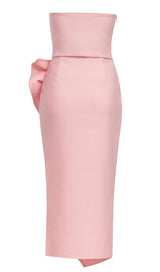 STRAPLESS MIDI DRESS IN PINK Dresses styleofcb 