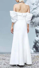 STRAPLESS SPLIT MAXI DRESS IN WHITE DRESS STYLE OF CB 