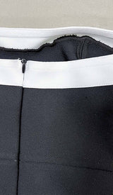 STRAPLESS SLIT MAXI BANDAGE DRESS IN ORANGE DRESS STYLE OF CB 