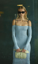 STRAPPY HOLLOW STRAPLESS BANDAGE MINI DRESS IN SKY BLUE Dresses styleofcb 