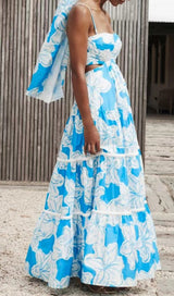 STRAPPY FLORAL FLOWY SUNDRESS IN BLUE DRESS STYLE OF CB 
