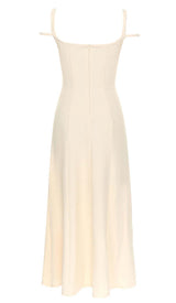 STRUCTURED CORSET FLOUNCED MIDI DRESS IN IVORY DRESS sis label 