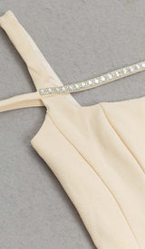 STRUCTURED CORSET FLOUNCED MIDI DRESS IN IVORY DRESS sis label 