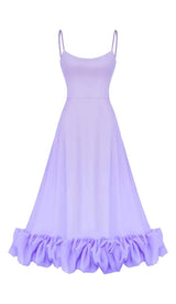 SUSPENDER A-LINE MIDI DRESS IN PURPLE DRESS STYLE OF CB 