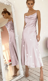 Satin irregular collar dress styleofcb 