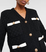 BLACK WEAVE CARDIGAN