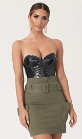 Sexy slim leather bodysuit styleofcb 