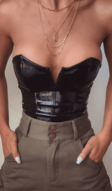 Sexy slim leather bodysuit styleofcb 