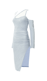 Shiny silk sling split dress styleofcb 