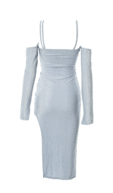 Shiny silk sling split dress styleofcb 