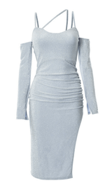 Shiny silk sling split dress styleofcb 