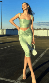 Shirred skirt suit styleofcb 