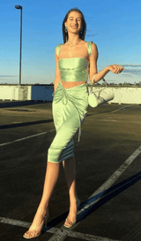 Shirred skirt suit styleofcb 