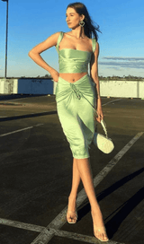 Shirred skirt suit styleofcb 