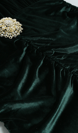 Shoulder pad fringed long gown styleofcb 