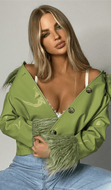 Single-breasted leather jacket styleofcb 