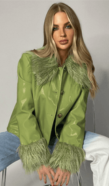 Single-breasted leather jacket styleofcb 