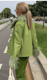 Single-breasted leather jacket styleofcb 