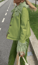 Single-breasted leather jacket styleofcb 