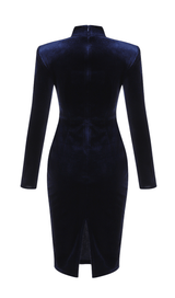 Square neck gold velvet dress styleofcb 