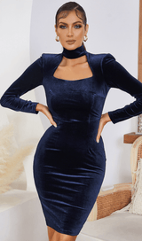 Square neck gold velvet dress styleofcb 